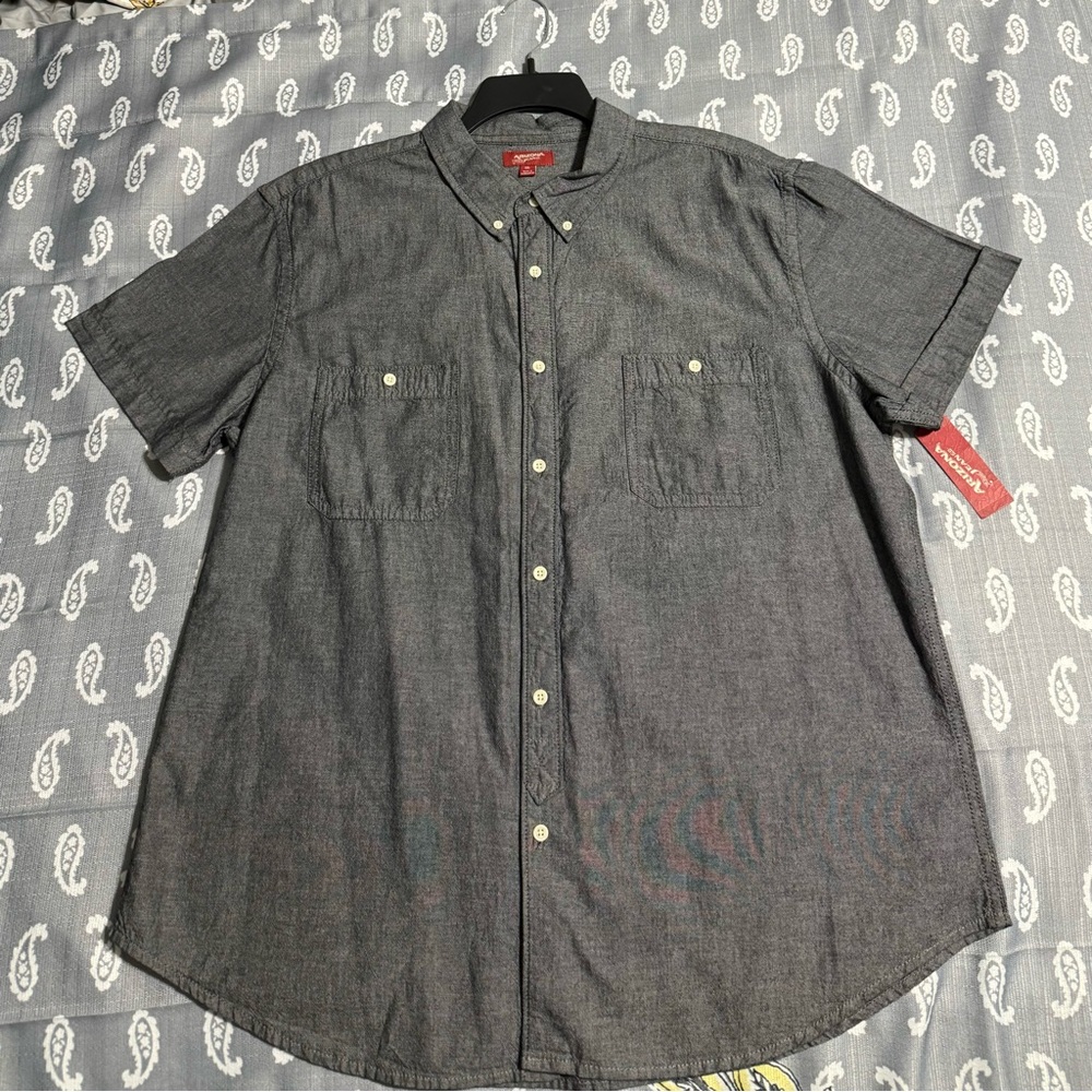 NWT Arizona Men's black Short Sleeve Shirt